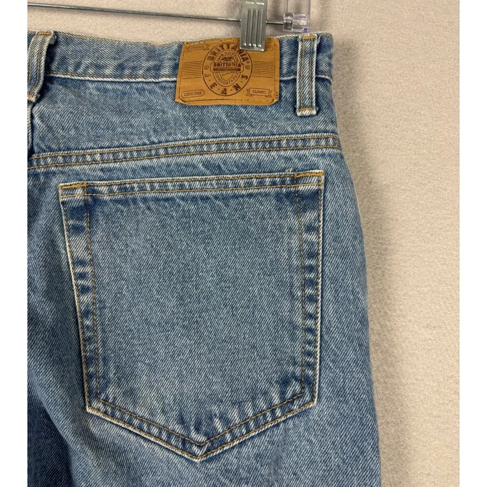 Brittania 205-06-12 Straight Leg Jeans Vintage 90s 33x34 Blue Denim Mens